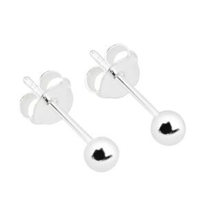 💜 Small Silver Ball Stud Earrings 4mm NEW